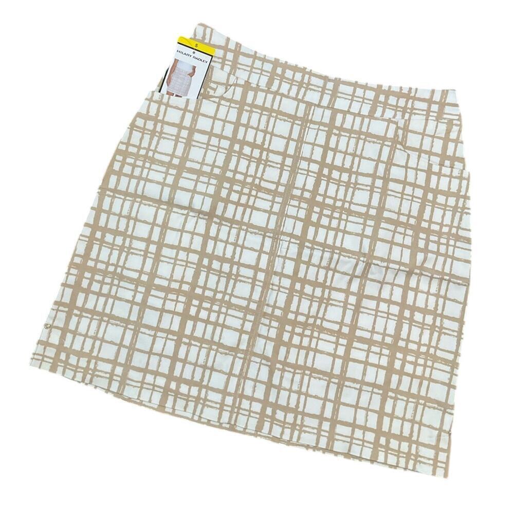 Hilary Radley Women's Skort Shorts White Tan Size Small NWT